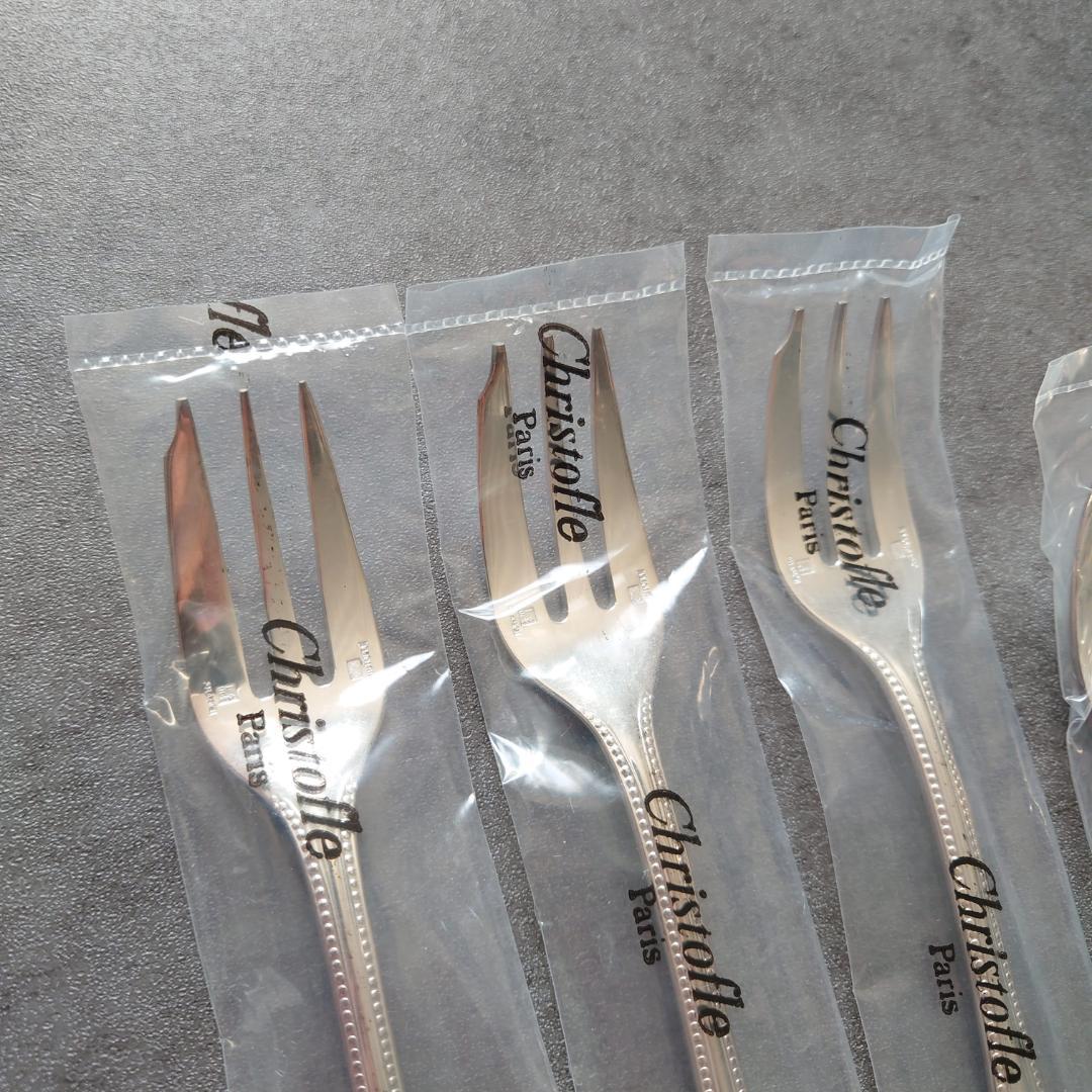 クリストフル パール ケーキフォーク コーヒースプーン 未開封 6点