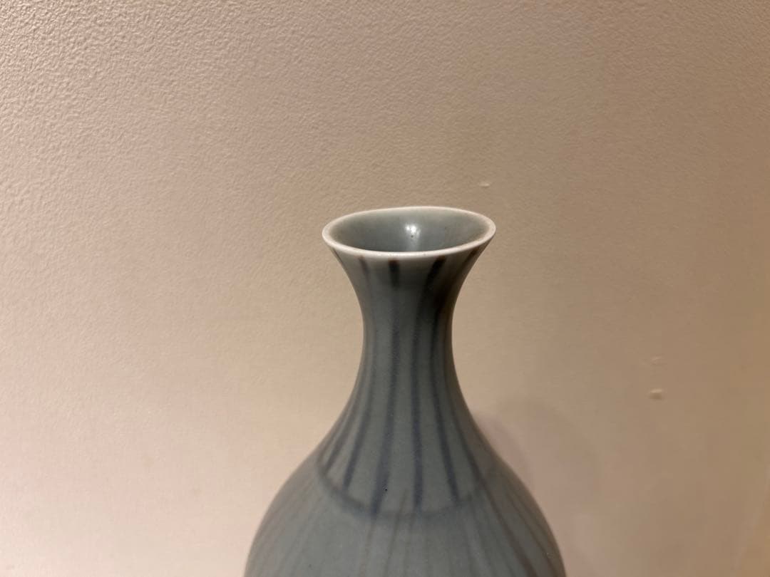 319　Mieln Reld.？　フラワーベース　ストライプ模様　陶器製　展示品