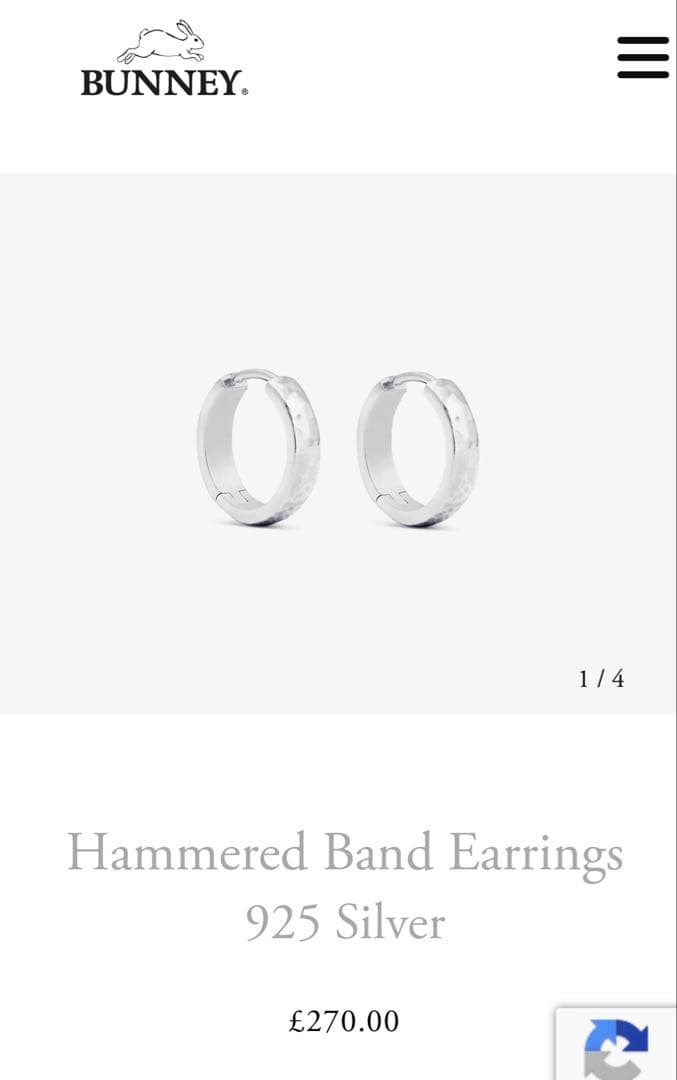 BUNNEY バニー フープピアス シルバー 925 ホールマーク