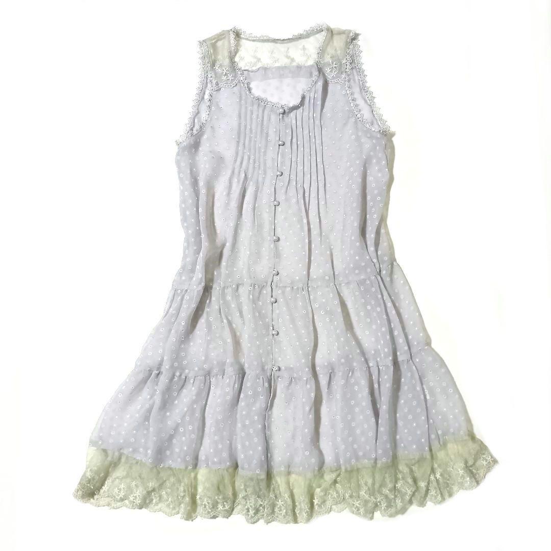 00s コケット ウィッシュコア 姫カジ ジレワンピ キャミセット レースフリル