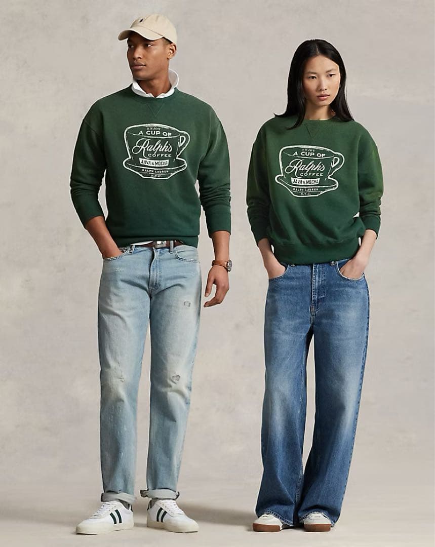 POLO RALPH LAUREN スウェット L グリーン ラルフコーヒー