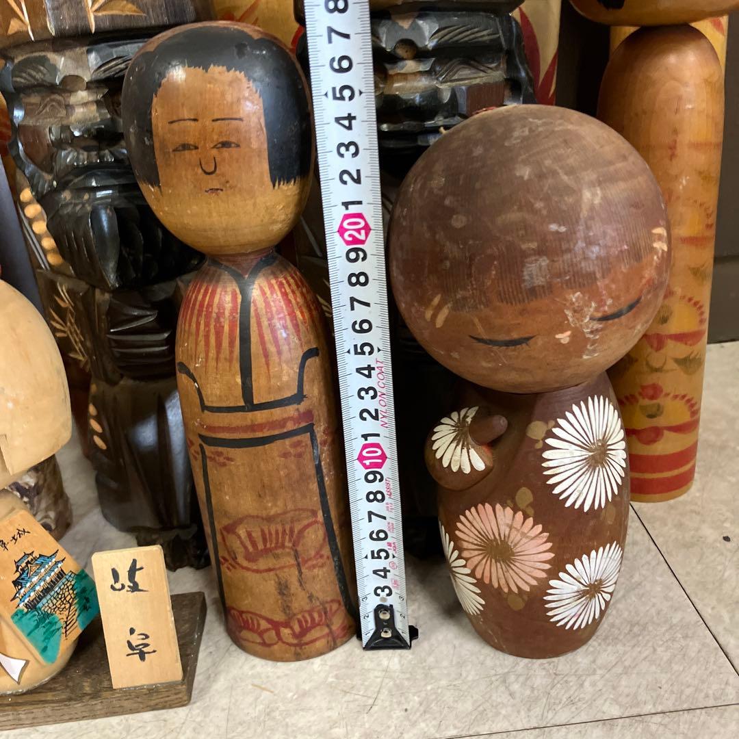 D-3 昭和レトロ 木製 こけし 小芥子 ニポポ 14体セット まとめ売り