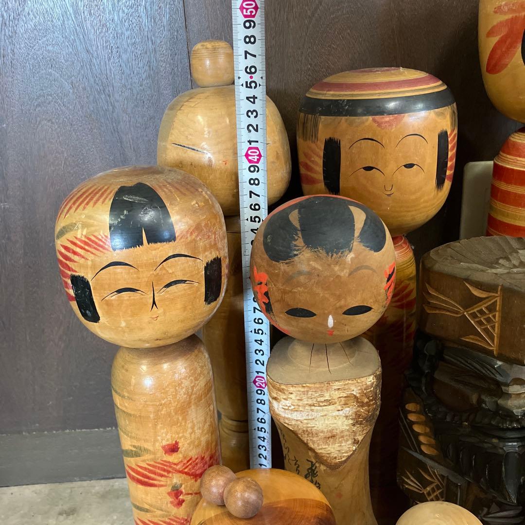 D-3 昭和レトロ 木製 こけし 小芥子 ニポポ 14体セット まとめ売り