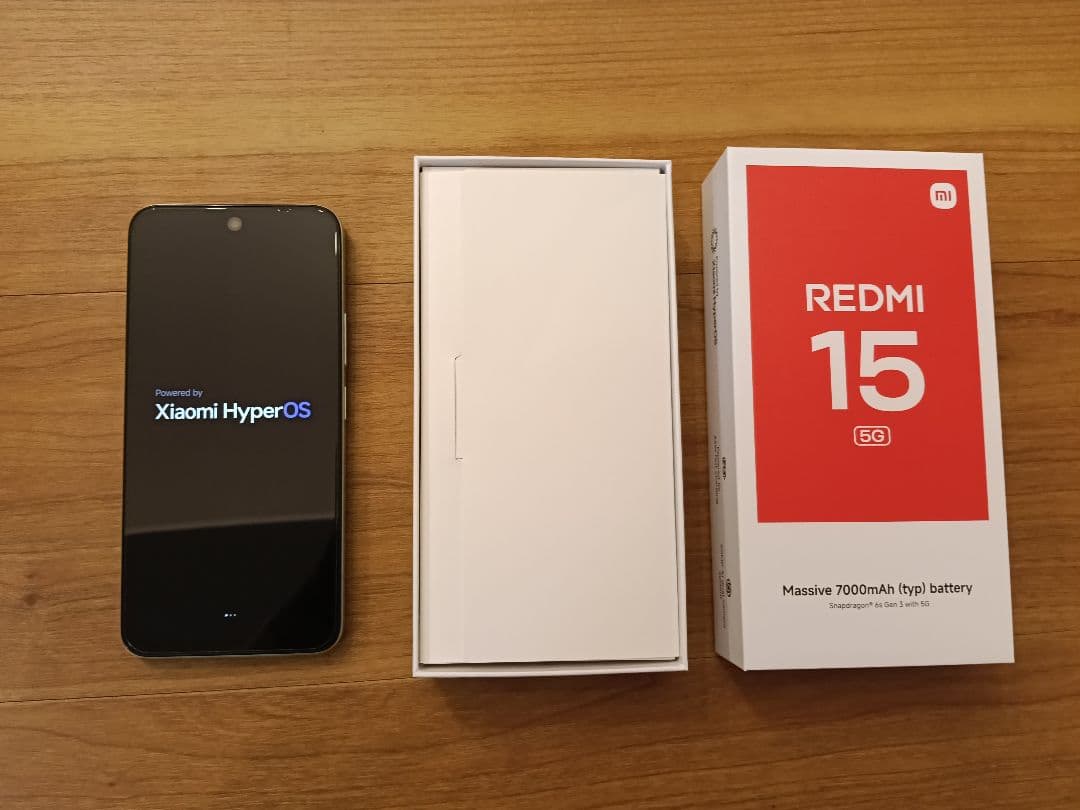 Redmi 15 5G 本体 7000mAh 別売ケースと保護ガラス付き