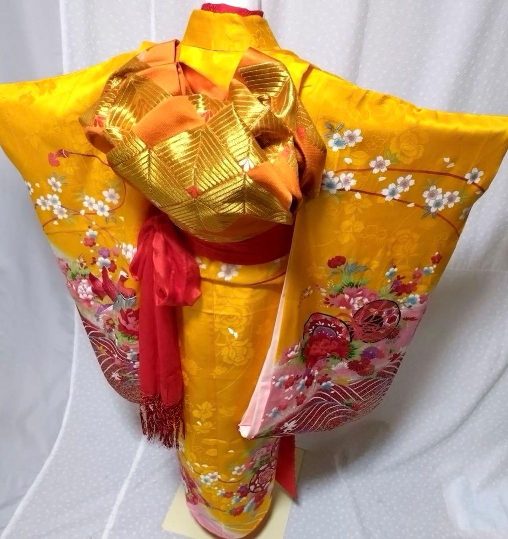 七五三7歳正絹着物、長襦袢、正絹袋帯、小物セット