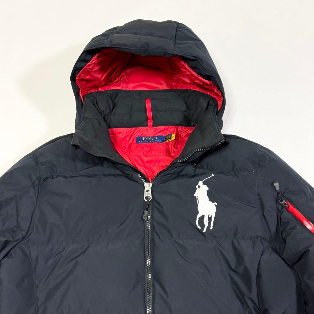 ポロラルフローレン ダウンジャケット ビッグポニー フード 近年 ブラック L