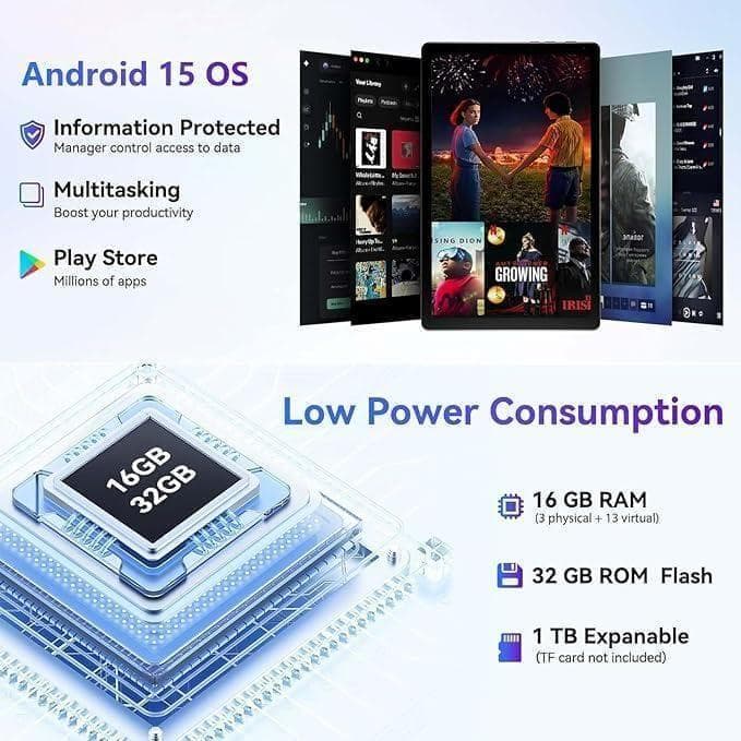 アンドロイド タブレット 10.4 インチ Android 15 16GB 拡張