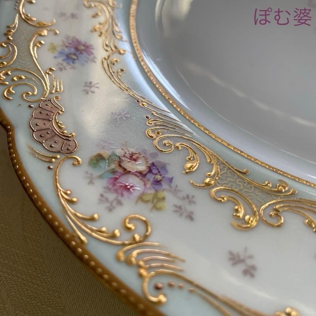 【パリ／アール・ヌーヴォー】金盛金彩 手描皿／オペラ通り「A La Paix」