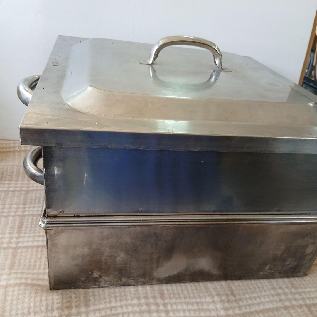 業務用 角蒸し器 1段 蓋/水槽付 ステンレス製 蒸篭 せいろ スチーマー 角型