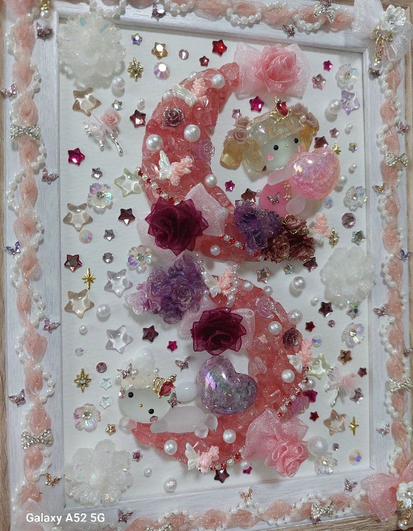 シーグラスアート Rose Moon♪こちらは専用です(⋆ᴗ͈ˬᴗ͈)”♪