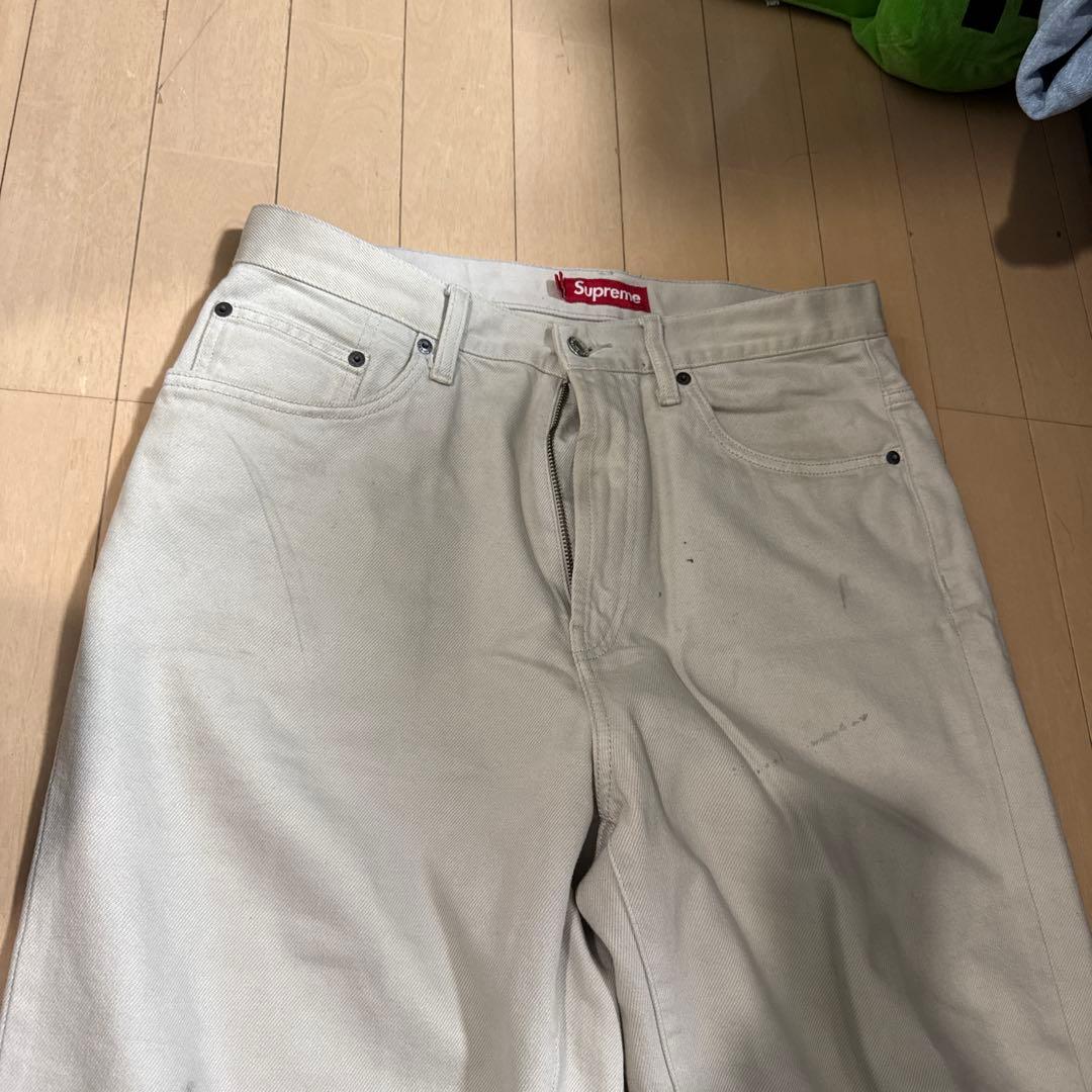 Supreme ホワイト バギーデニム30インチ