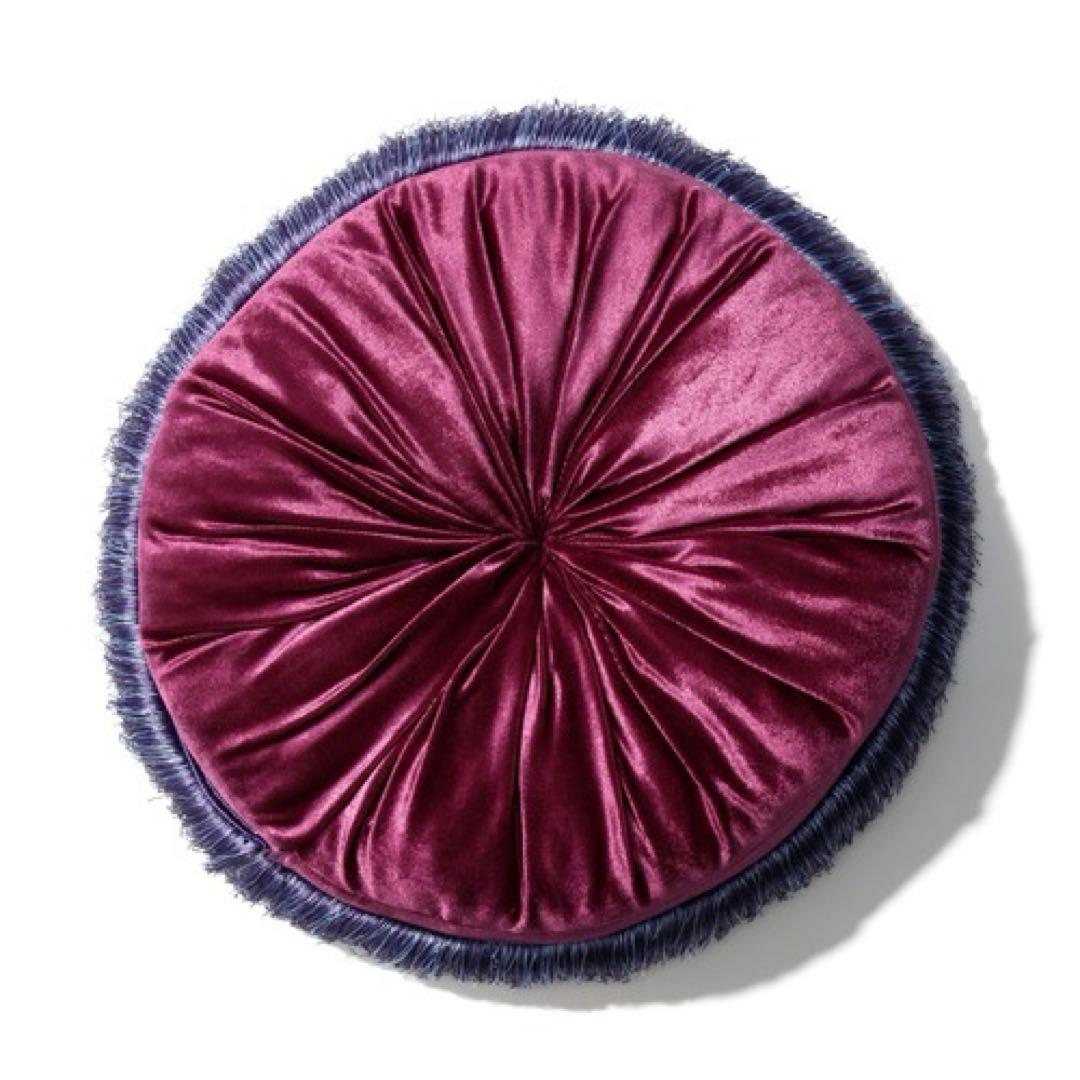 ANNASUIクッション　Francfranc×アナスイ　紫　丸ラウンド　座布団