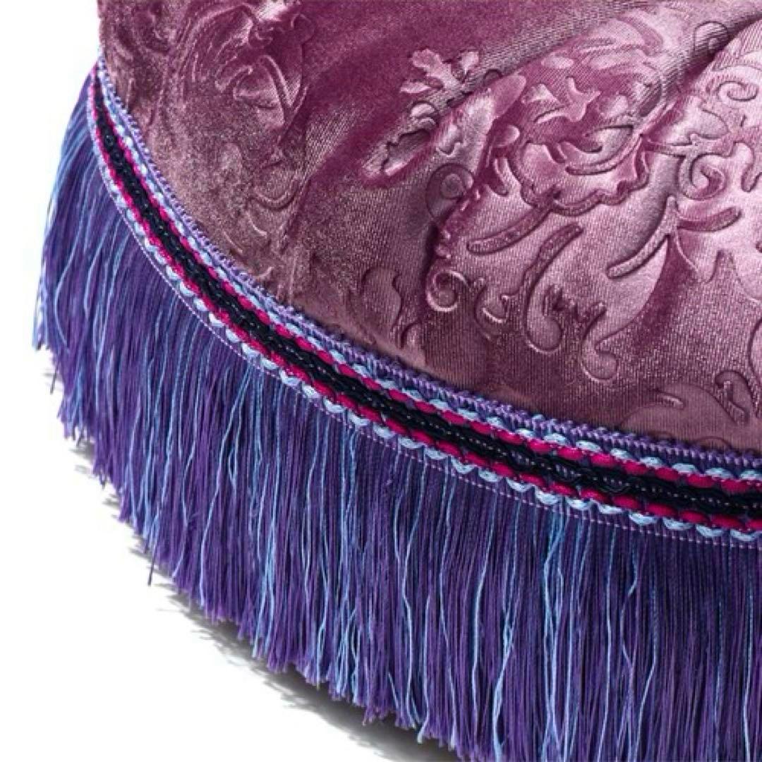 ANNASUIクッション　Francfranc×アナスイ　紫　丸ラウンド　座布団