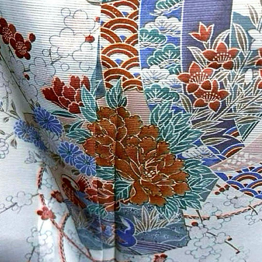 の*こ様 高級化繊　絽　友禅　訪問着　フルセット　4点　美品着物+夏正絹帯+裄丈