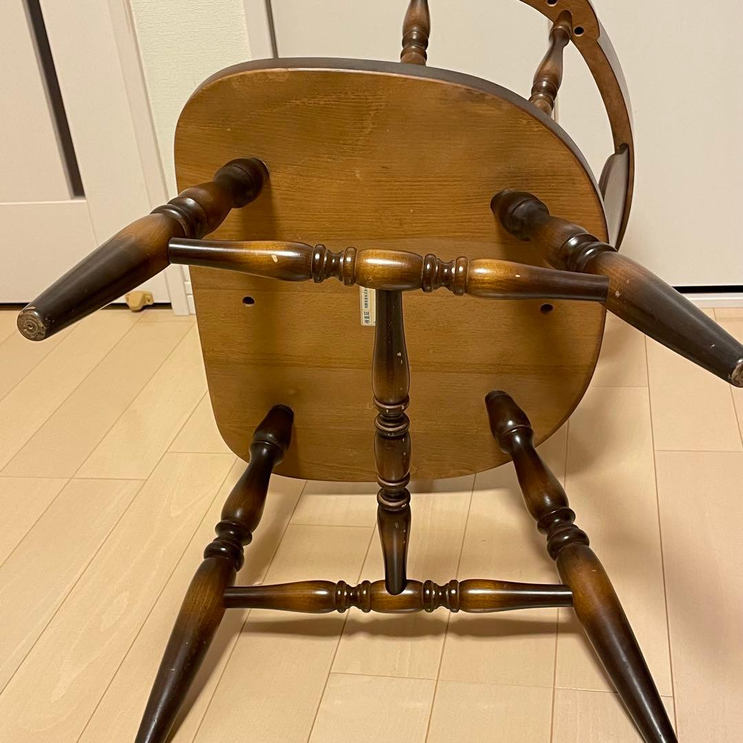 飛騨産業 キツツキマーク ダイニングチェア アームチェア ろくろ脚