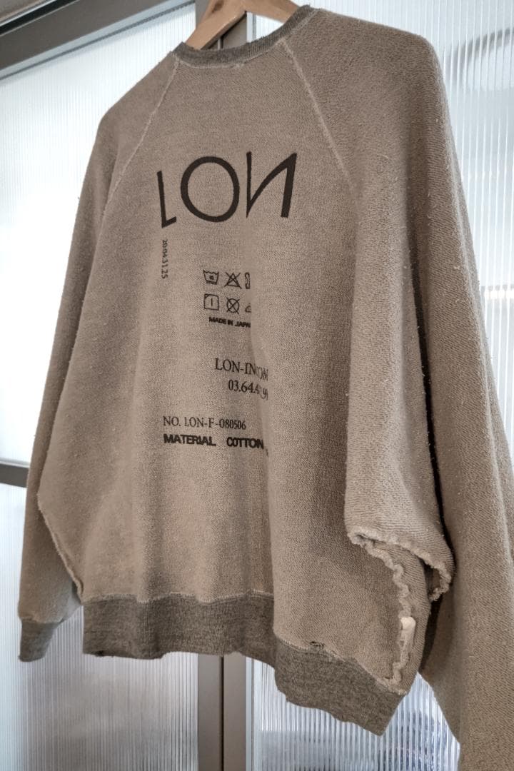 未使用【LON】Two Side Sweatshirt #04 新色トップグレー