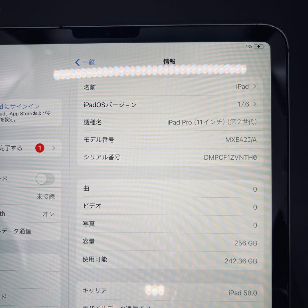 【SIMフリー】 iPad Pro 11インチ 第2世代 A12Z 動作確認済み