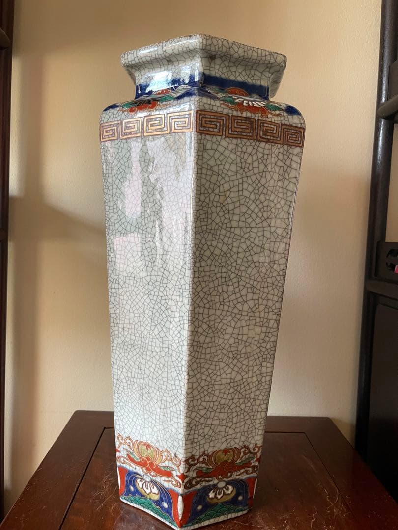 江戸伊万里花瓶 中国明代哥窯花瓶 古董品 唐物 古美術 八角花瓶