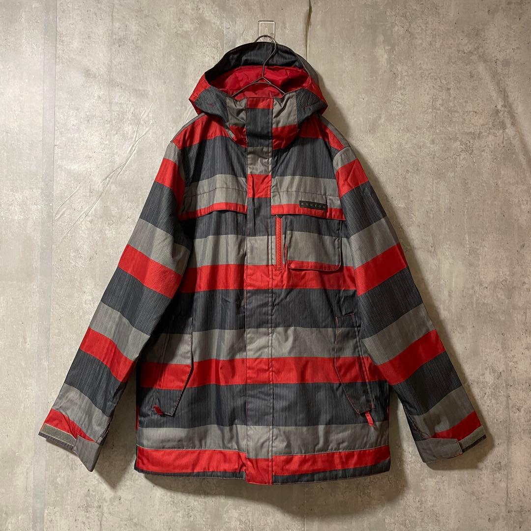 Burtonバートンスキーウェアスノーボードジャケットパーカー灰色グレー赤レッド