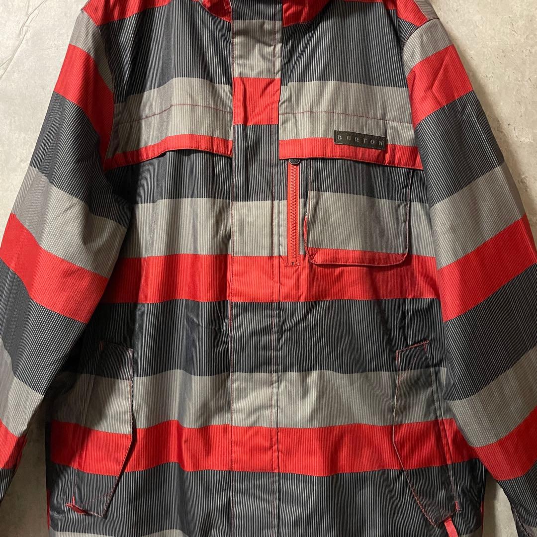 Burtonバートンスキーウェアスノーボードジャケットパーカー灰色グレー赤レッド
