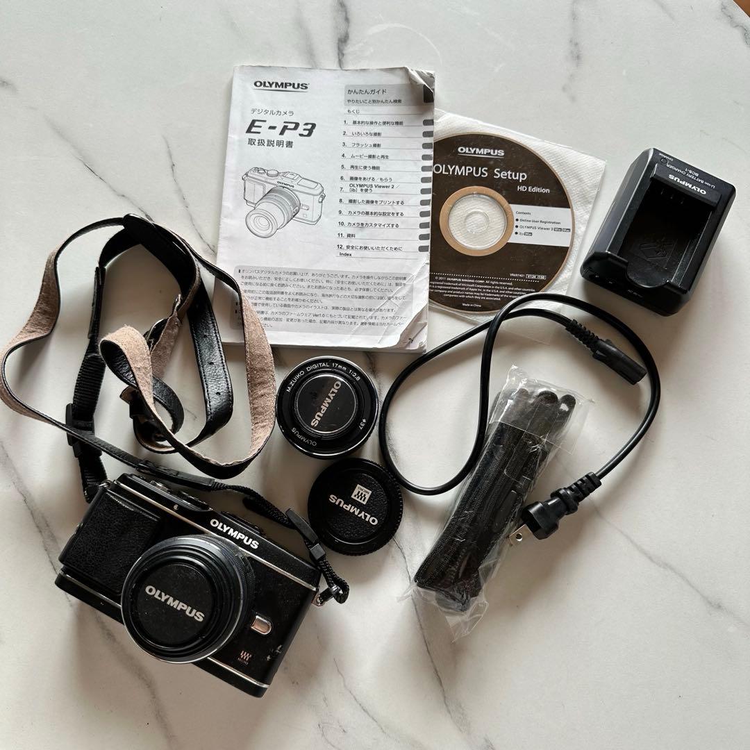 オリンパス　一眼レフ　E-P3 カメラ　OLYMPUS レンズ2本