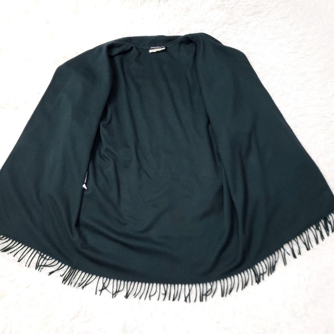 aaakira 美品 フェラガモ カシミヤケープコート ポンチョ フリンジ