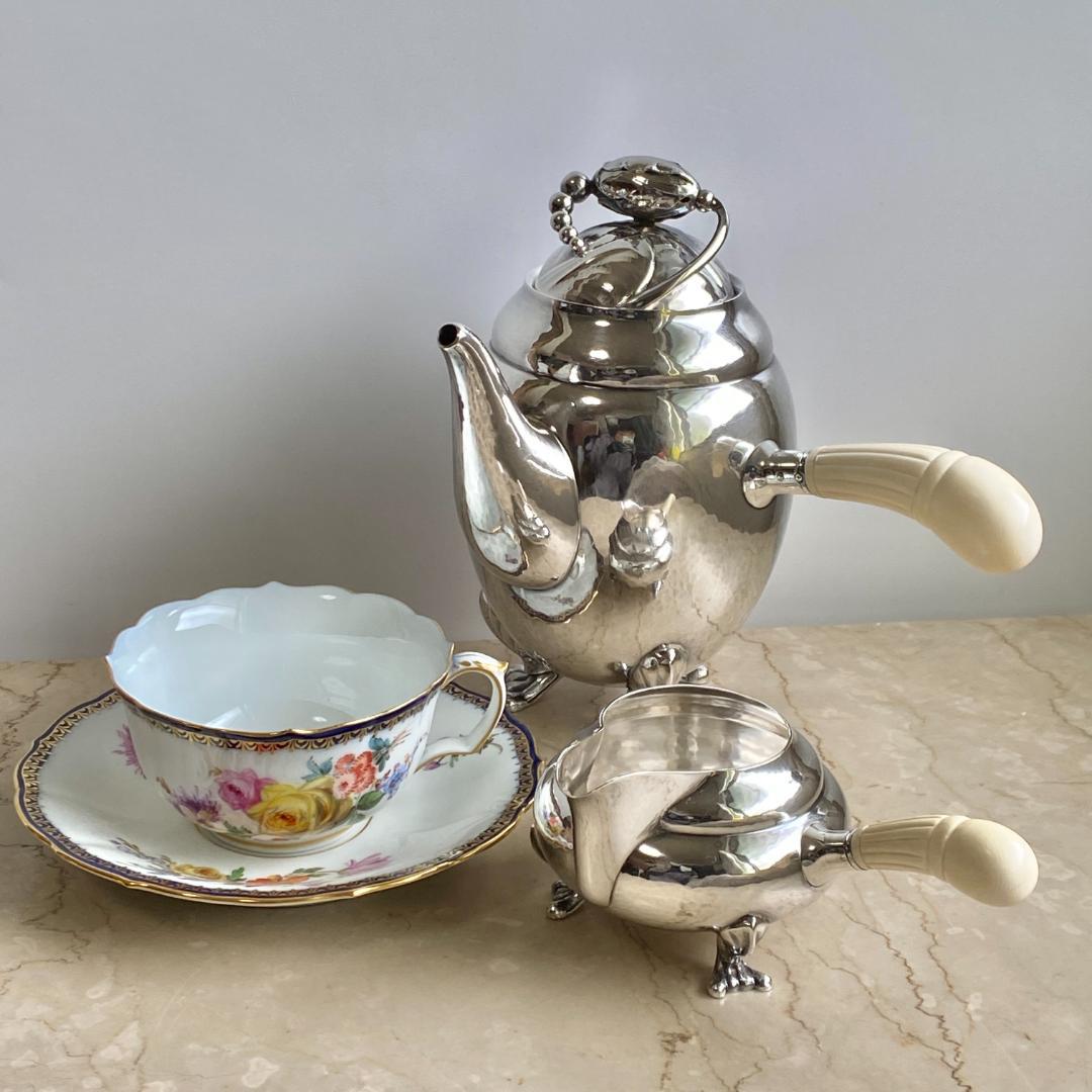 H227 美品 ジョージ ジェンセン シルバー925 ブロッサム ポット