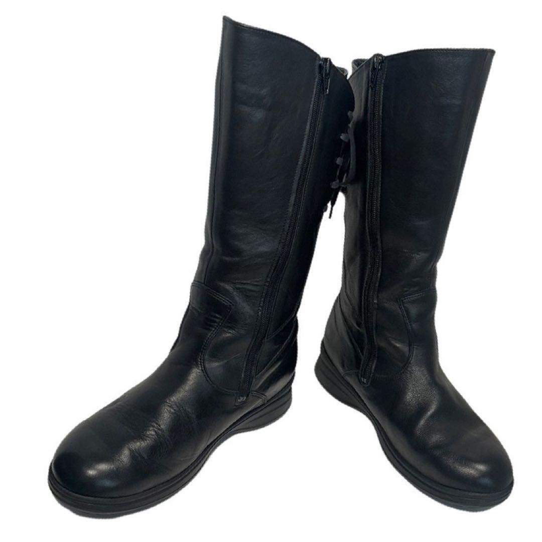 大人気✨フィンコンフォート　ミドルブーツ　サイドジップ　バックレース　3.5