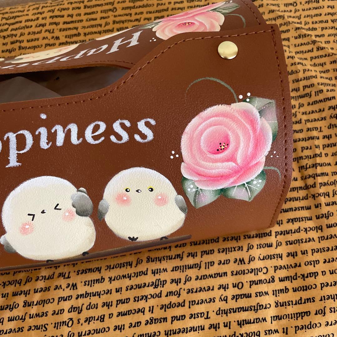 バンブーコースタートレイ。 トールペイント 。薔薇。