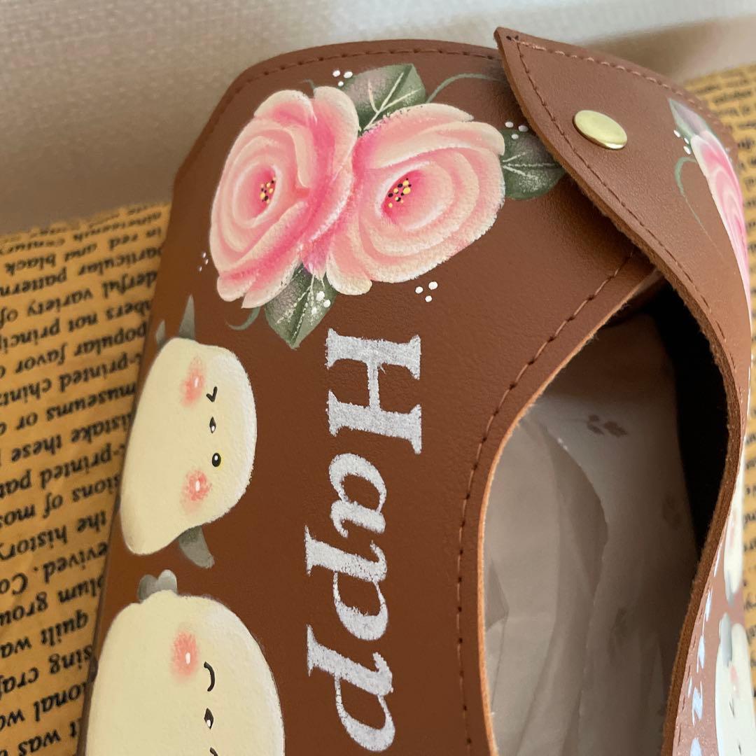 バンブーコースタートレイ。 トールペイント 。薔薇。