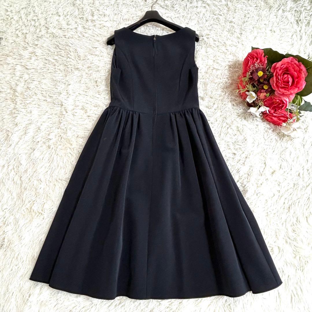 極美品✨フォクシー 洗える◎マットストレッチギャザードレス フレアワンピース