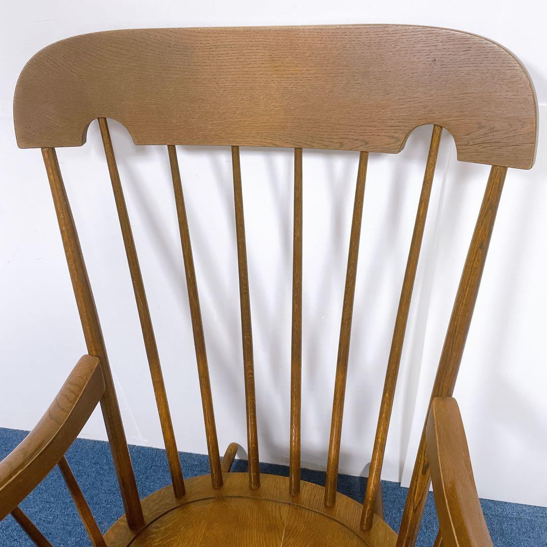 【送料込】飛騨産業 キツツキマーク アンティーク 木製ロッキングチェア②