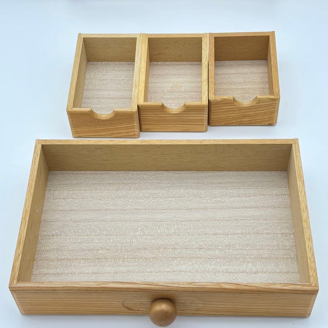 レトロ コスメボックス 蛇腹シャッター 木製