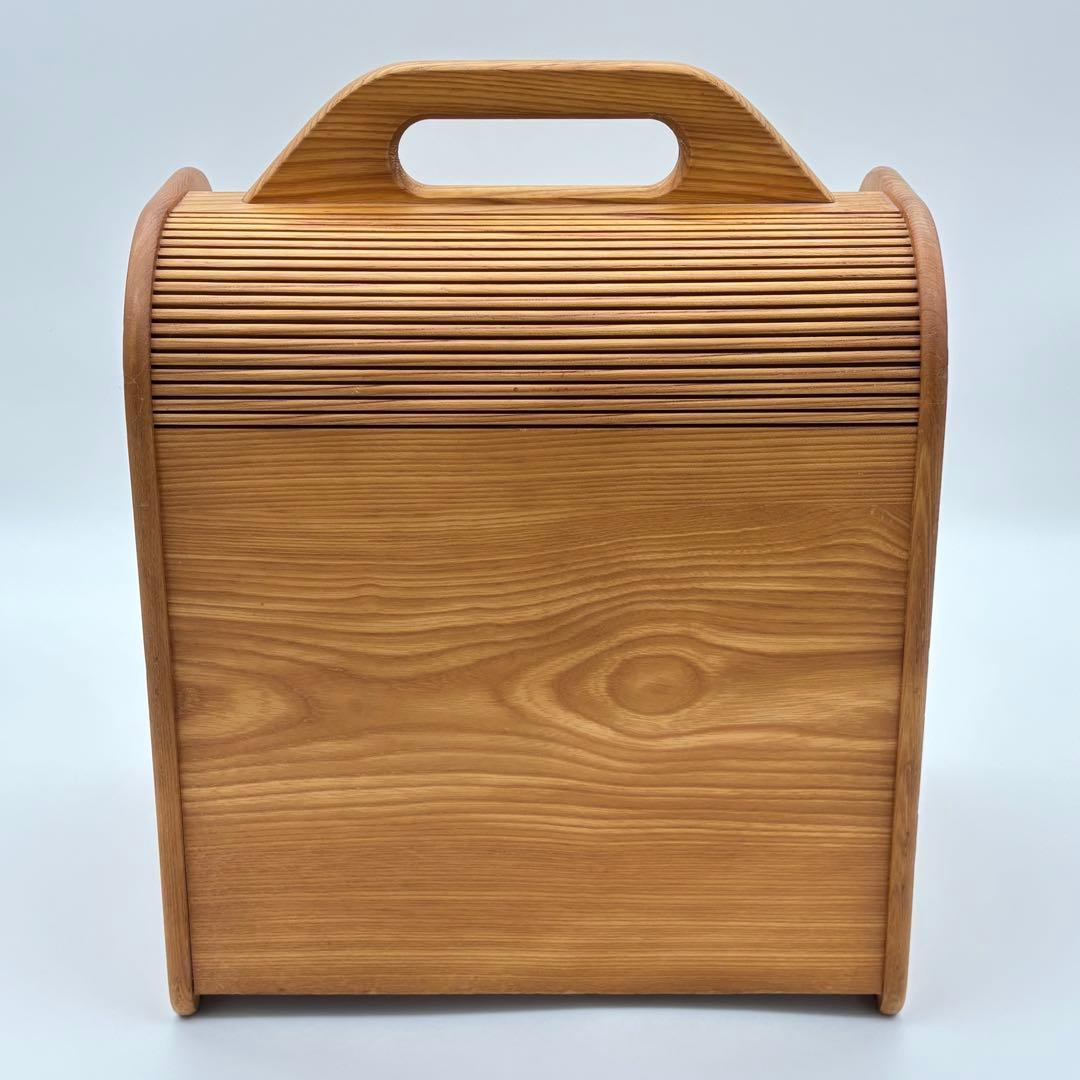 レトロ コスメボックス 蛇腹シャッター 木製