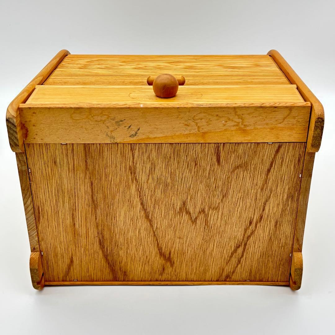 レトロ コスメボックス 蛇腹シャッター 木製