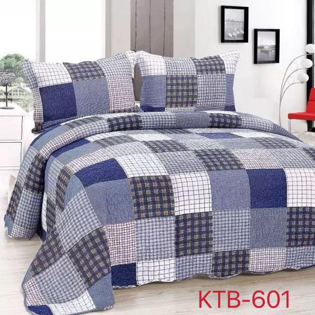 キルトベッドカバー3点セット綿マルチカバー キルティング WET