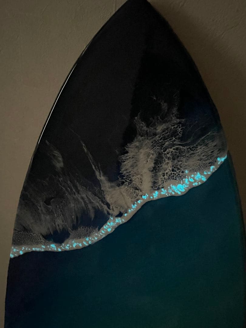 サーフボードパネル　オーシャンレジン　海レジン　蓄光✨　オブジェ　NO16