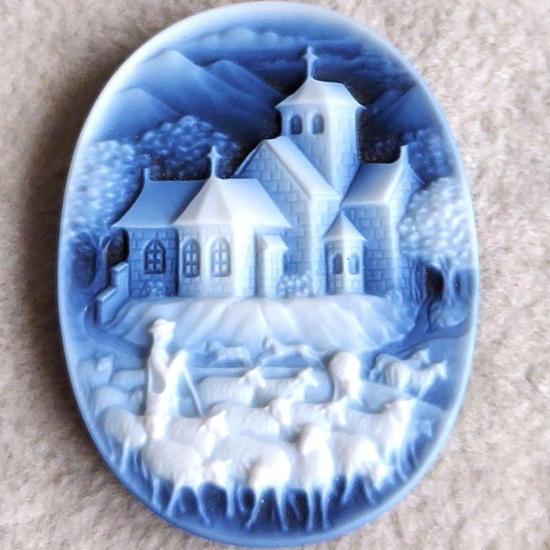 羊飼いと教会　ストーン　カメオ　ルース