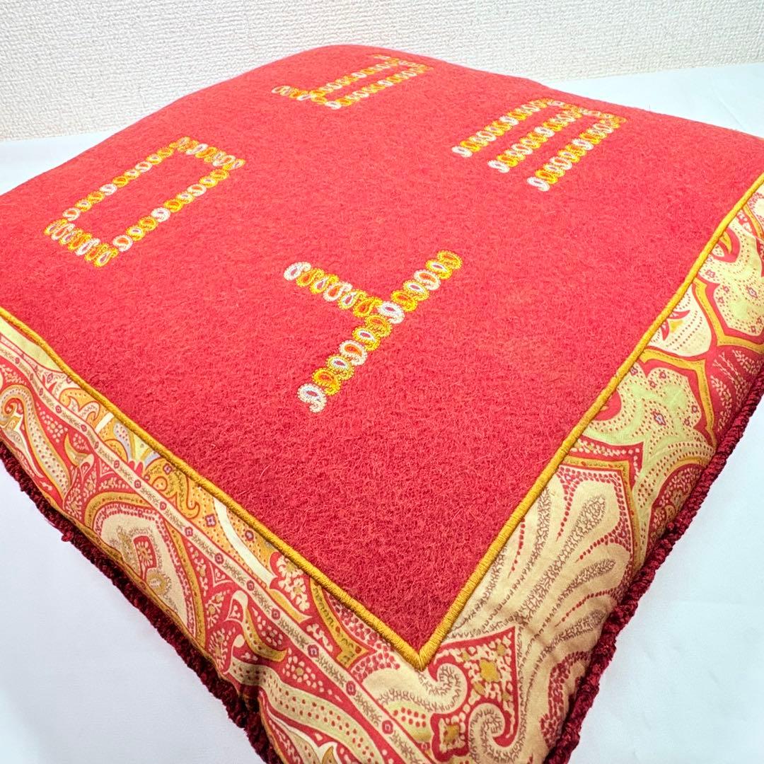 ETRO エトロ　ペイズリー柄　ロゴクッション　イタリア製