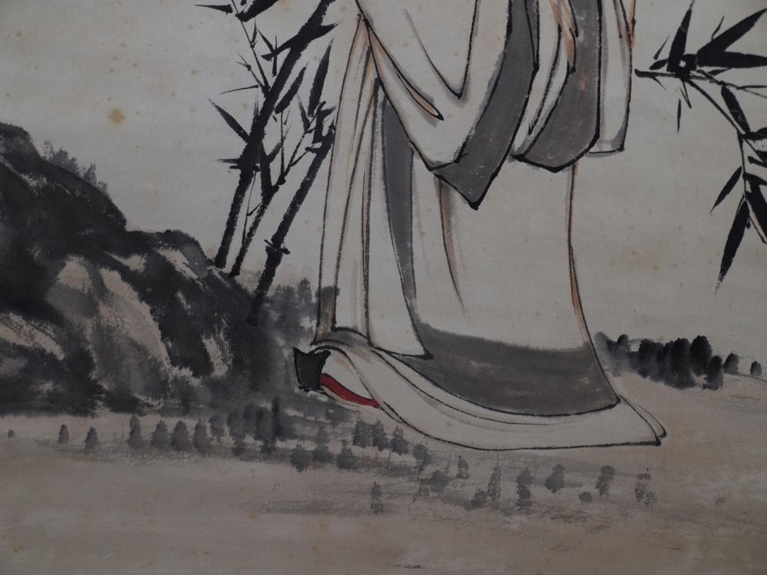 民間仕入れ品　中国近時代张大千の掛軸 人物図　 貴重品 DE447A7-3