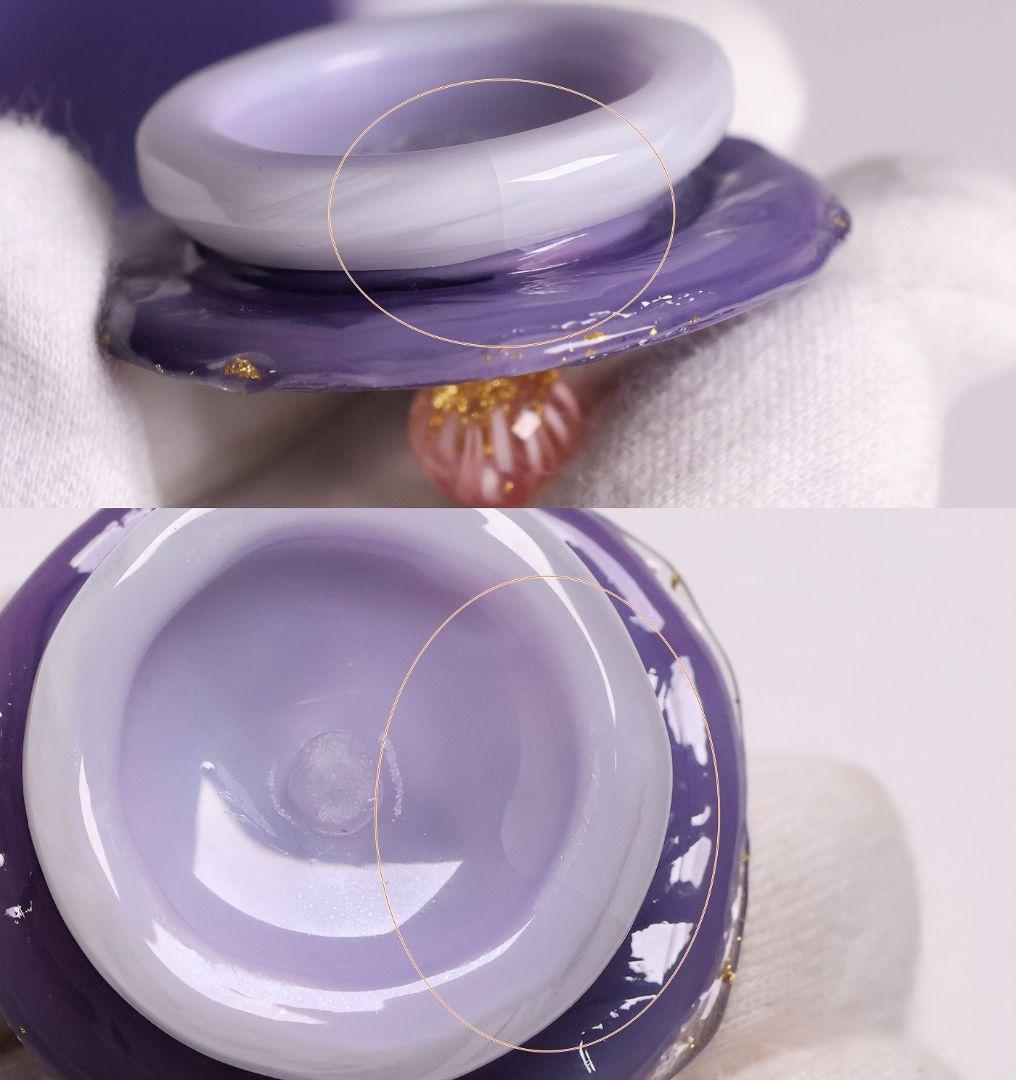 茶道具 船越美智代 ガラス茶入 ギヤマン 硝子 紫 マーブル【CM341】