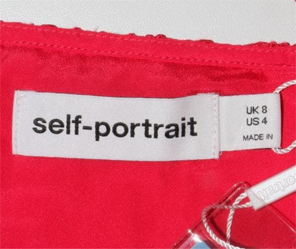 セルフポートレイト ワンピース レース 赤 UK8 未使用 Crepe