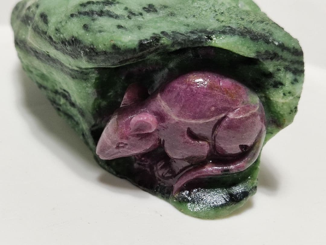 パワーストーン　リアルトム&ジェリー　ルビーゾイサイト　805g　No.85