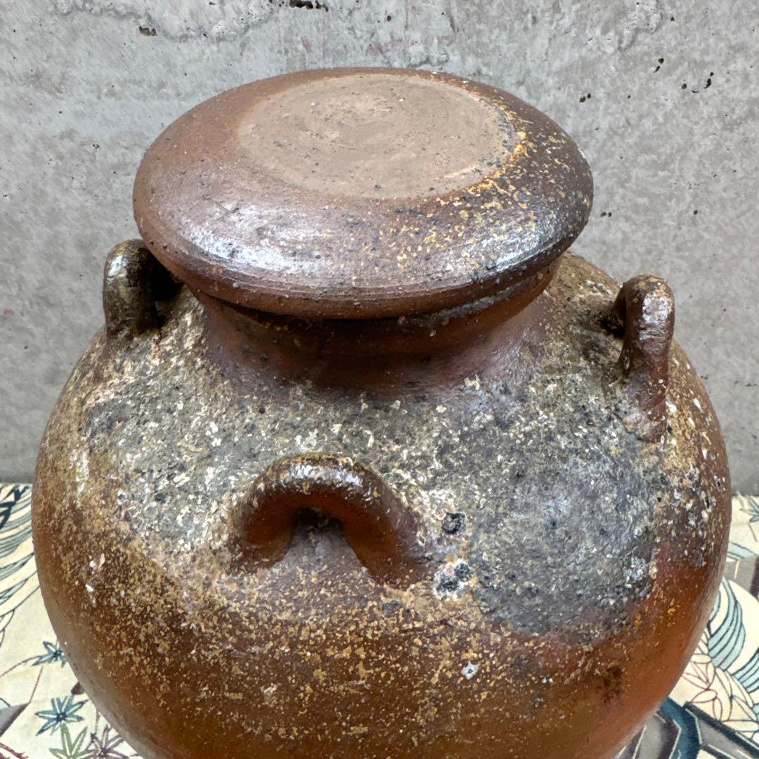 壺屋焼.荒焼.灰被り.酒器大壺