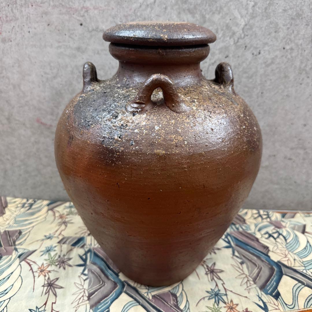 壺屋焼.荒焼.灰被り.酒器大壺