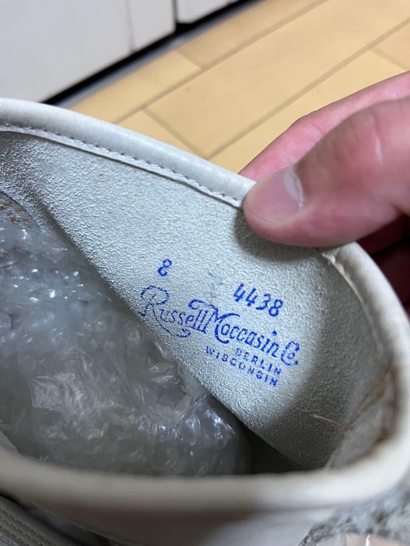 ラッセルモカシン　ノックアバウト　ブーツUS8ホワイトレザー極美品アメリカ古着