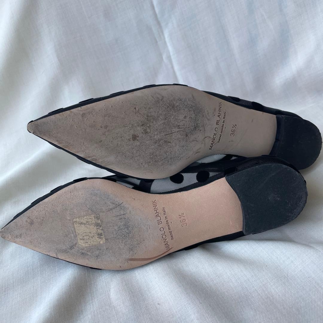 超美品　36.5 MANOLO BLAHNIK マノロブラニク　ドットミュール