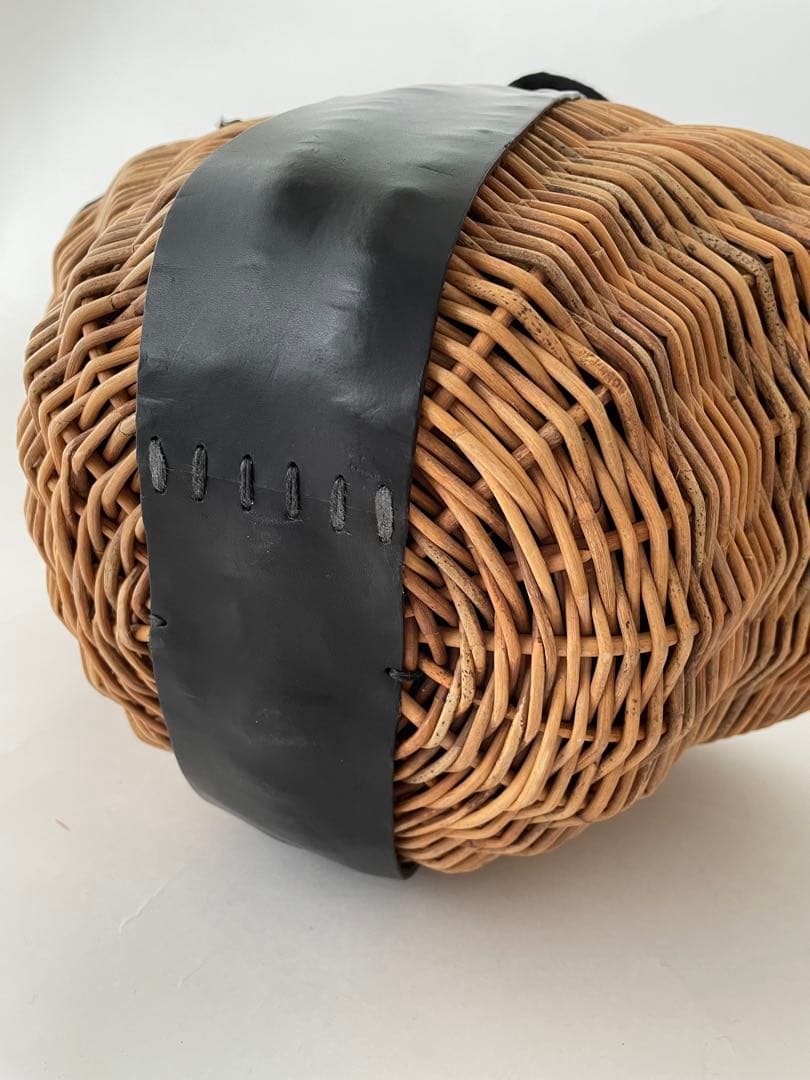 エバゴス ebagos 一本手 かごバッグ 黒 オイルショルダー