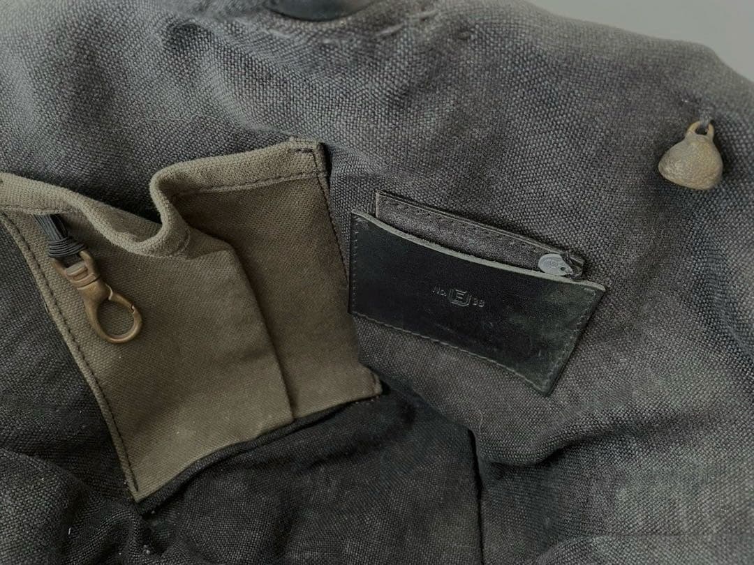 エバゴス ebagos 一本手 かごバッグ 黒 オイルショルダー