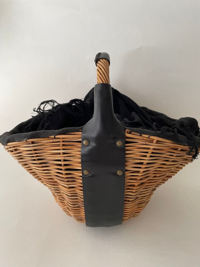 エバゴス ebagos 一本手 かごバッグ 黒 オイルショルダー